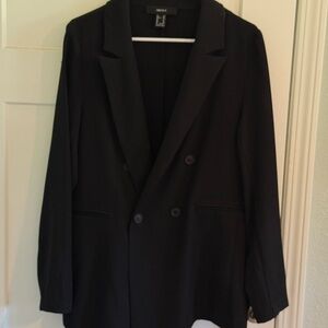 Forever 21 Women's Black Double-Breasted Blazer